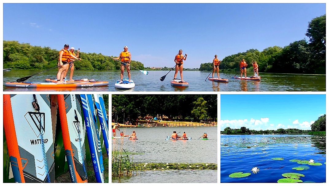 Montázs a tisza-tavi SUP túráról 2